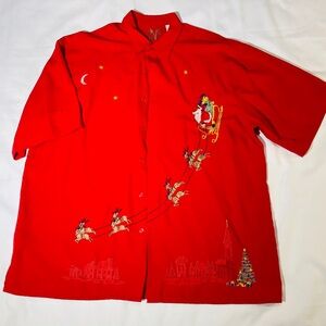 BAMBOO Red Casual Button Down Shirt